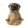 Yousheng Yoga Meditation Dog Ornament Sitting Pug Figurine Statue Animal Sculpture Indoor Outdoor Garden Home Office Desktop Decoration