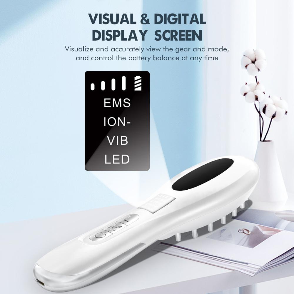 Electric EMS Micro-current Massager High Frequency Vibration Massage Comb