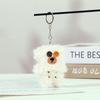 Милая кукла-медведь из кудрявого плюша, брелок-подвеска с пуговичными глазами