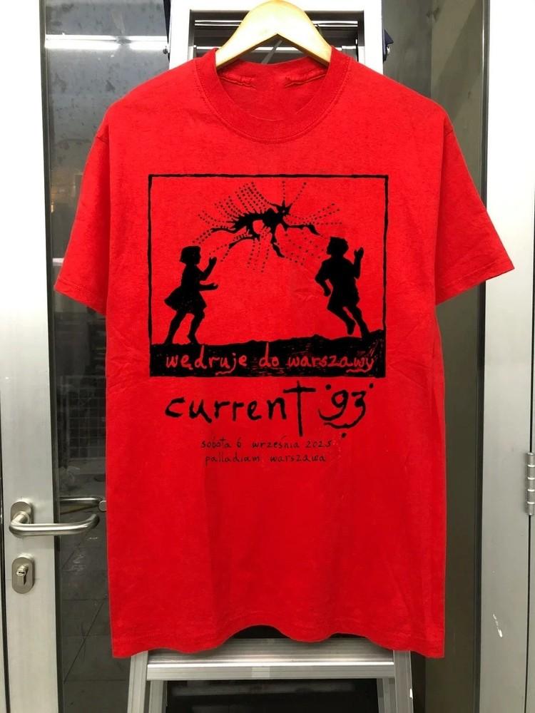 НОВЫЙ Хлопковая футболка унисекс красного цвета с принтом Current 93 Band Tour 2025, все размеры BL1755