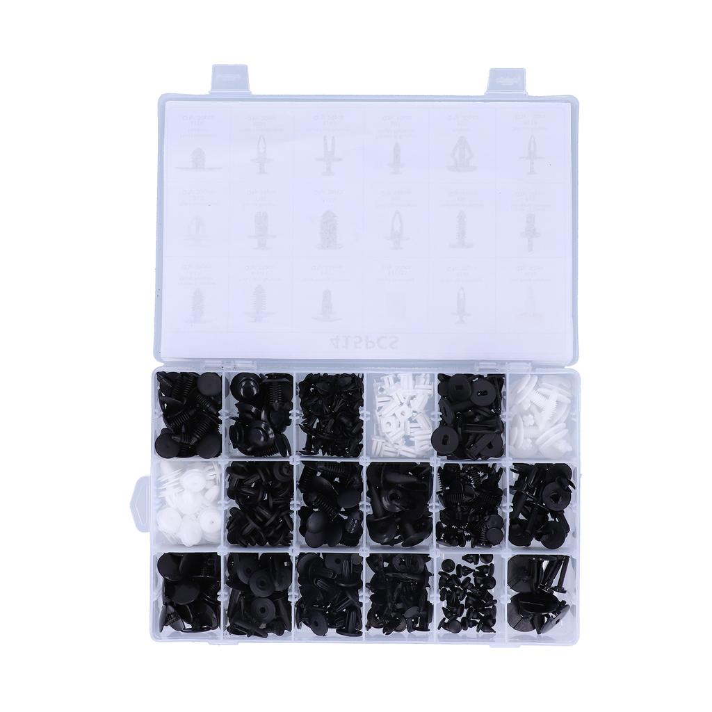 415pcs Car Retainer Clips Auto Plastic Fasteners 18 Kinds Push Pins Body Rivets Assortment Set Box