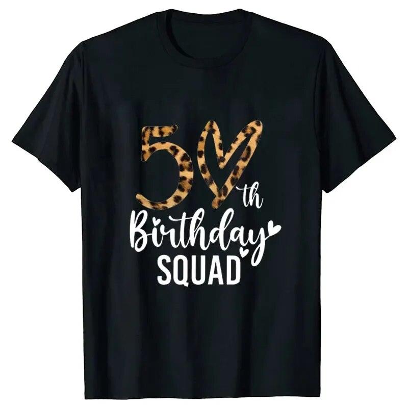 Женские футболки на 50-й день рождения, футболка Birthday Squad Crew, глава Hello 50, великолепные топы с леопардовым принтом, летняя футболка Harajuku