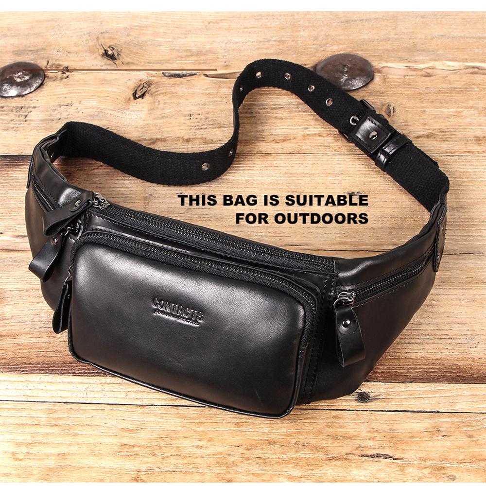 CONTACT'S мужская кожаная поясная сумка с отделениями для телефона и пластиковых карт