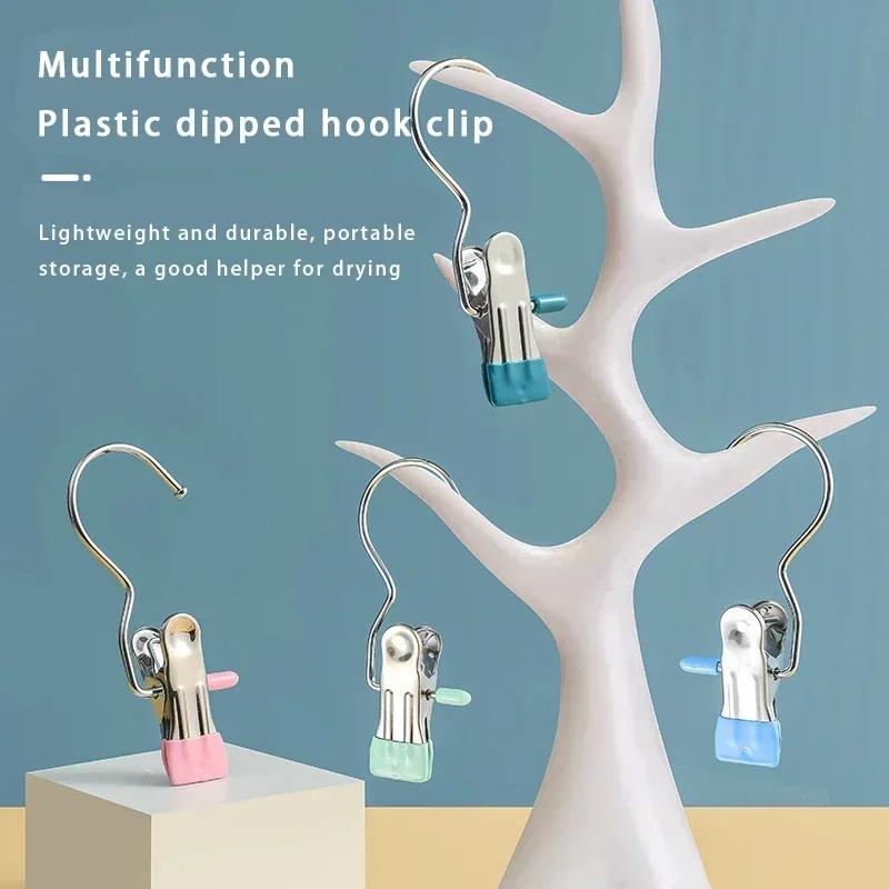 10/1 шт. прищепки из нержавеющей стали, прищепка для белья с крючком, портативная подвесная клипса для одежды, органайзер для одежды, вешалка