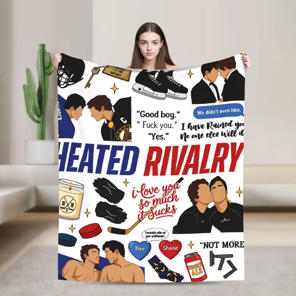 Heated Rivalry Knitted Blankets Cute Hollanov  Flannel Throw Blankets Summer Air Conditioning Decoration Soft Warm Bedspreads