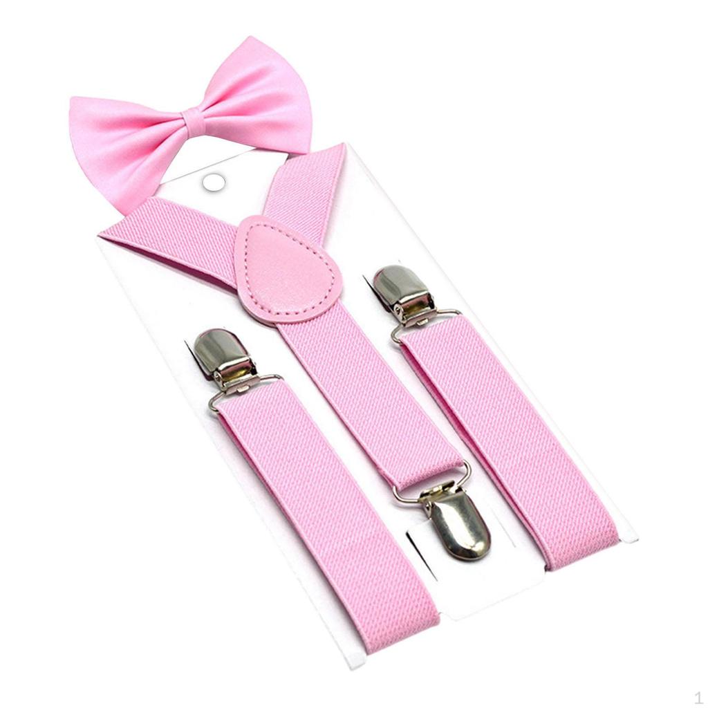 Детские подтяжки для галстука-бабочки с 3 зажимами на спине, регулируемая поддержка для джинсов для вечеринок и торжественных мероприятий