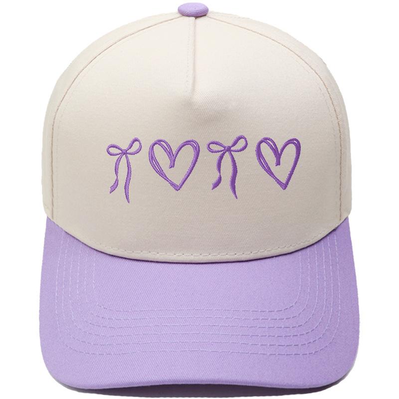 New butterfly love knot truck driver hat embroidery retro leopard print color matching baseball cap European beautiful woman leisure