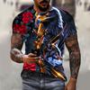 2025 Men's Eagle Print 3d Oose Neutral Clothing Short Sleeved Sports Outdoor Quick Drying Clothes Retro Fashion