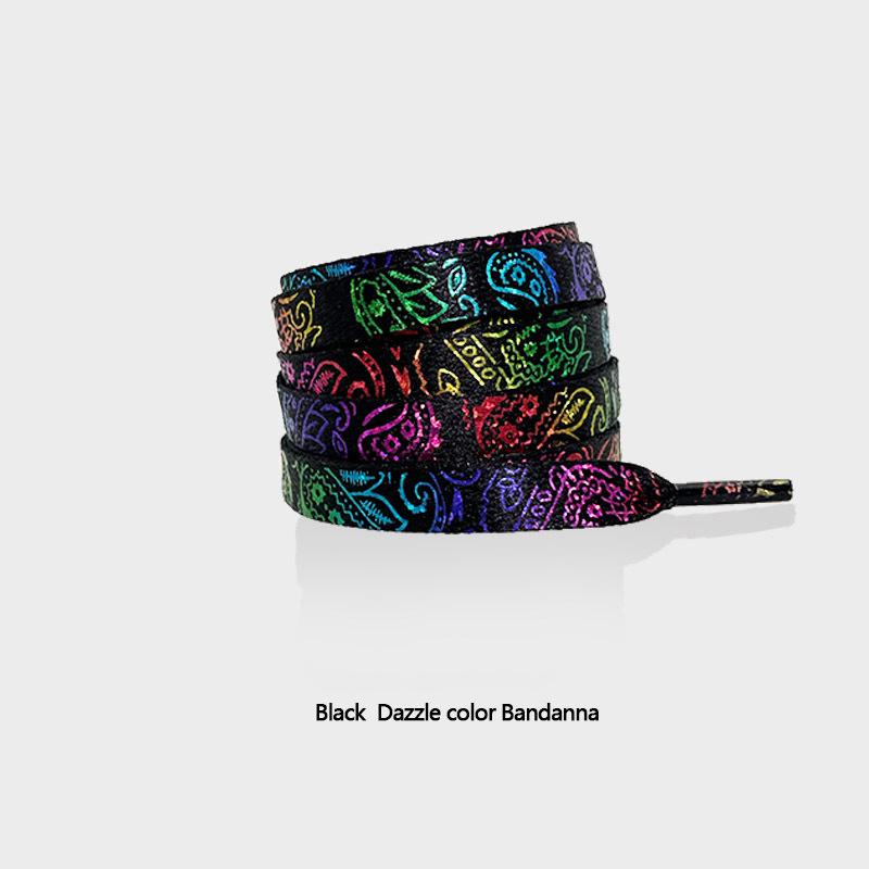 Gilding Flat Shoe Laces Cashew Flower Shoelaces for Sneakers Hand-painted Sports Casual Basketball Tennis Shoelace Shoestrings