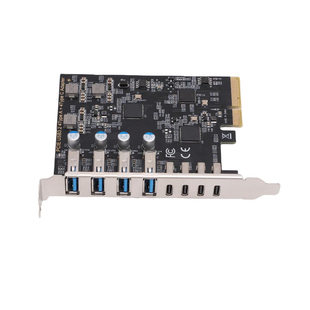 Карта расширения PCIe на USB 3.2 Gen 2, 8 портов (4x Type C, 4x Type A), пропускная способность 10 Гбит/с, поддержка системы Windows