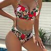 European & American Two-Piece Print Beach Vacation Swimsuit for Women