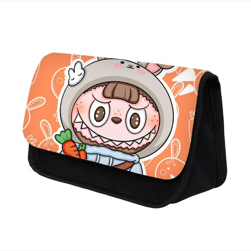 New Primary School Students Cartoon Double-layer Pencil Case Cute Children's Stationery Case Polyester Pencil Case