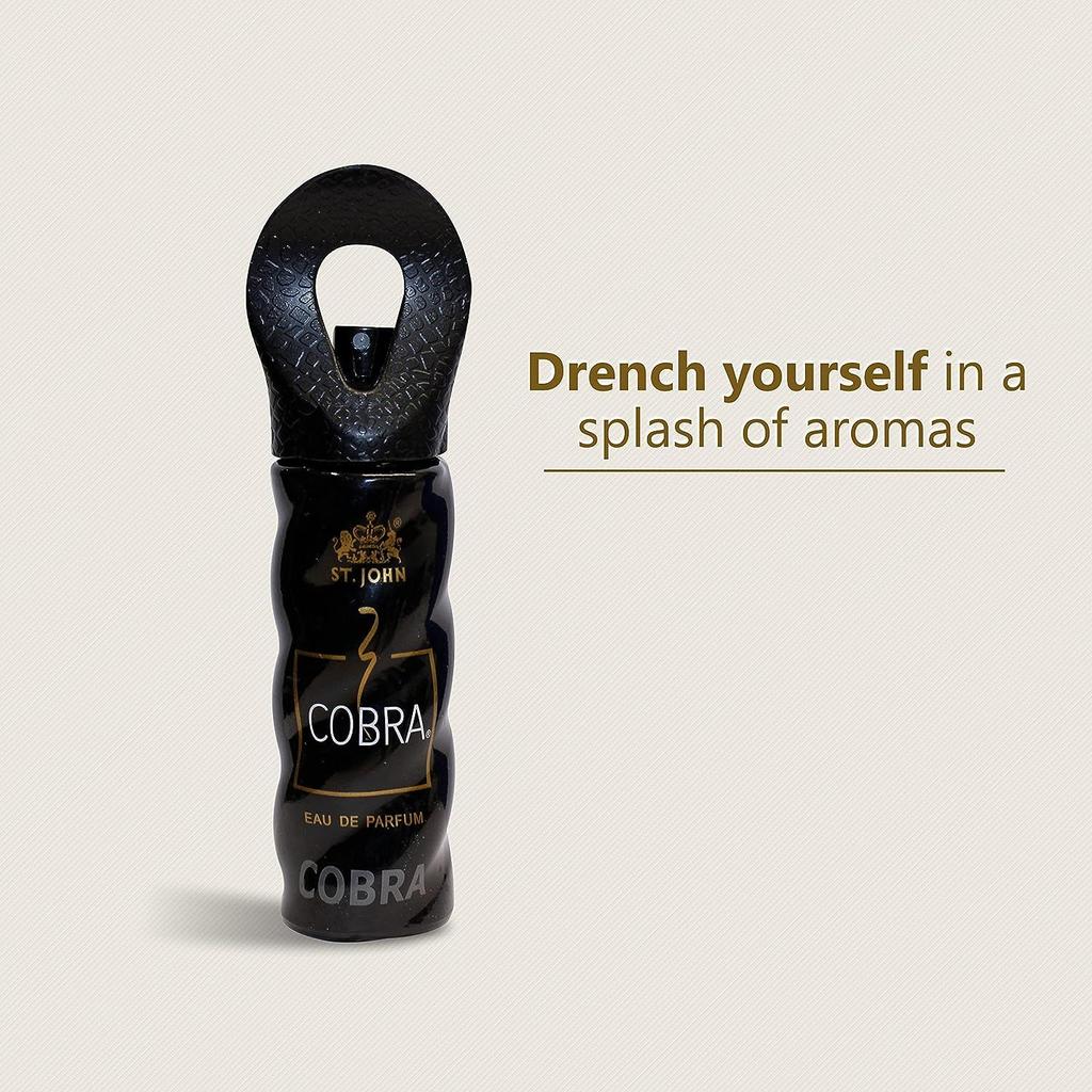 ST. JOHN COBRA Body Perfume For Men | Irresistible Scent Fresh & Soothing Good Fragrance Perfume For Men | Long Lasting Smell, Eau De Parfum - 30Ml