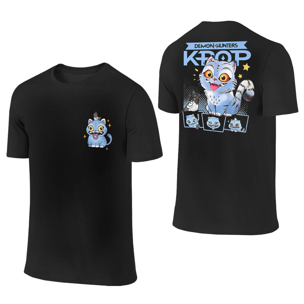 T-Shirts Kpop Demons Derpy The Tiger Bird Hunters Cool Cotton Tee Short Sleeve Saja Boys T Shirts Round Neck Tops 2-sided Gift