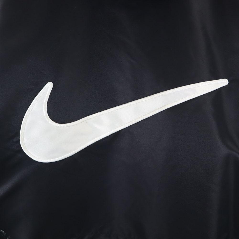 Nike 90-е 00-е Белый ярлык Старый логотип на спине Куртка для разминки XL черная Подкладка на спине Мужская Б/У