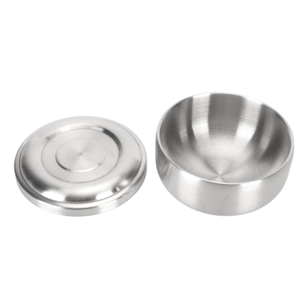 Чаша для бритья бороды Удобное касание Нескользящая Нержавеющая сталь Прочная Стильный вид Чаша для маски для лица с крышкой для дома