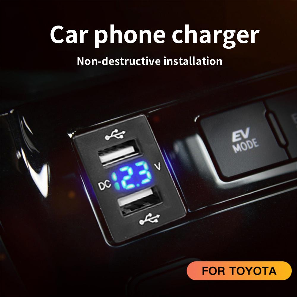 KBT 3.1A 12-24V Автомобильное зарядное устройство, двойной USB-порт, адаптер для зарядки мобильного телефона со светодиодным вольтметром для Suzuki Toyota