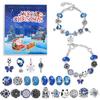 Christmas Advent Calendar Jewelry Gift Box String DIY Snowflake Santa Claus Bracelet 24 Day Countdown Calendar Box for Girls