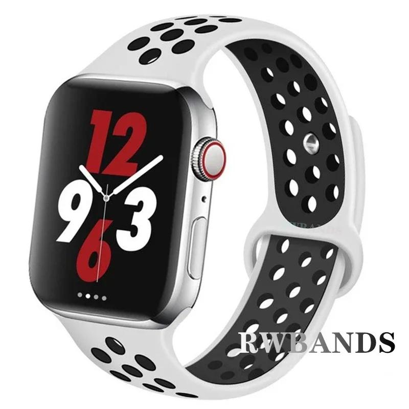 Спортивный ремешок для Apple Watch Band 46 мм 44 мм 40 мм 42-38-41 мм 45 мм Дышащий браслет iWatch Series 10 9 8 7 6 SE 5 3 Ultra 2 49 мм