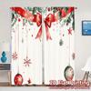 2pcs,Curtains Christmas Ornaments Hanging with Bow (3) Popular Contemporary Curtains Polyester Curtains Decorations For Home