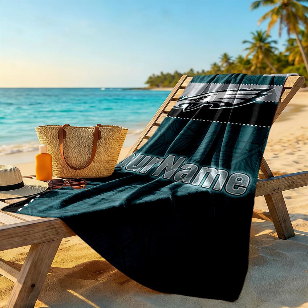 Philadelphia Eagles Customize Your Name Beach Towel Super Soft Absorbent Portable For Swimmingbeachcamping Travel Beach Accessoriesgym