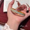 Средневековый стиль Три ряда бриллиантов Полный бриллиантов Синий сосновый костюм Легкая роскошь Темперамент Открытый браслет-принцесса Кольцо Ожерелье