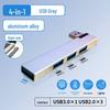 USB 3.0 Алюминиевый Угловой 4-портовый Хаб для Ноутбука