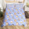 Kawaii Cat Duvet Cover Single Queen for Boys Girls Cute Kitten Pet Bedding SetMicrofiber Blue Comforter Cover with 2 Pillowcase