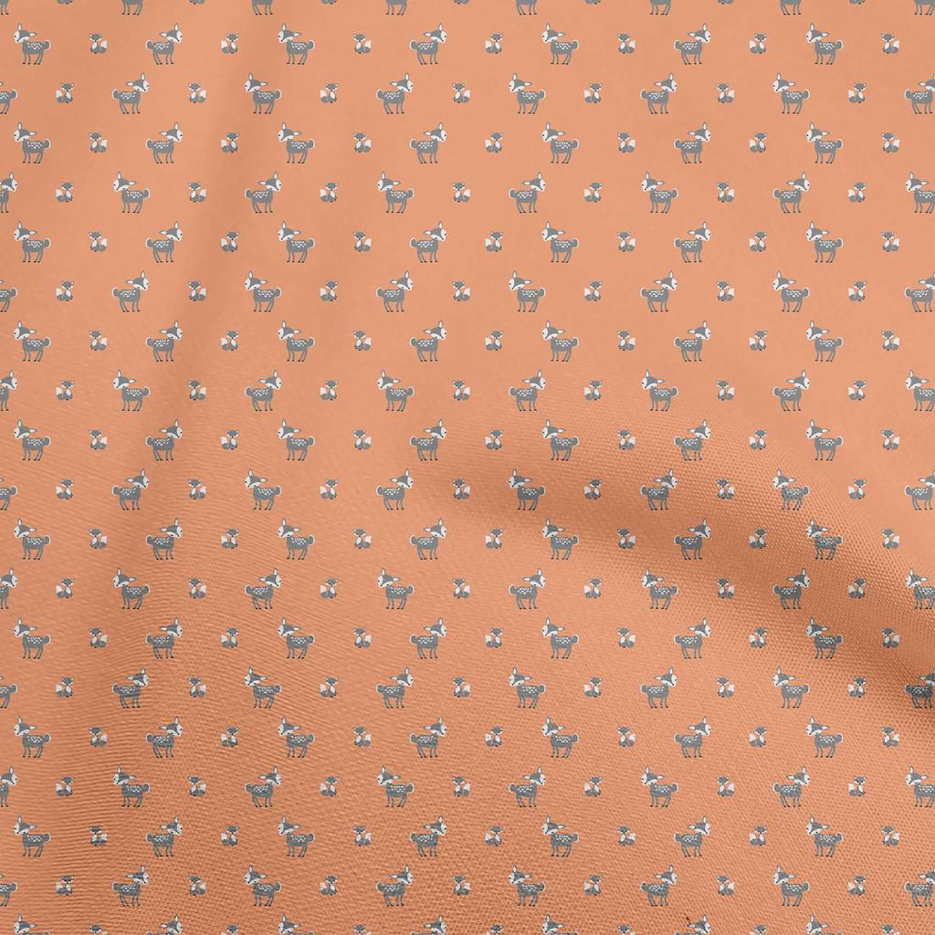 oneOone Cotton Flex Light Gray Fabric Animal  Dress Material Fabric Print Fabric By The Yard 40 Inch