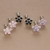 Модные серебряные серьги-гвоздики из нержавеющей стали с цветком для женщин, маленькие блестящие серьги с цирконием, обручальные украшения