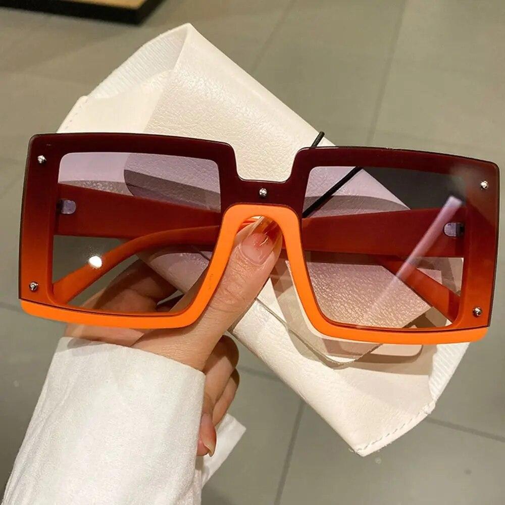 Oversize Square Men Women Sunglasses Fashion Vintage Mirror Shades Eyewear Luxury Designer UV400 Goggle Sun Glasses