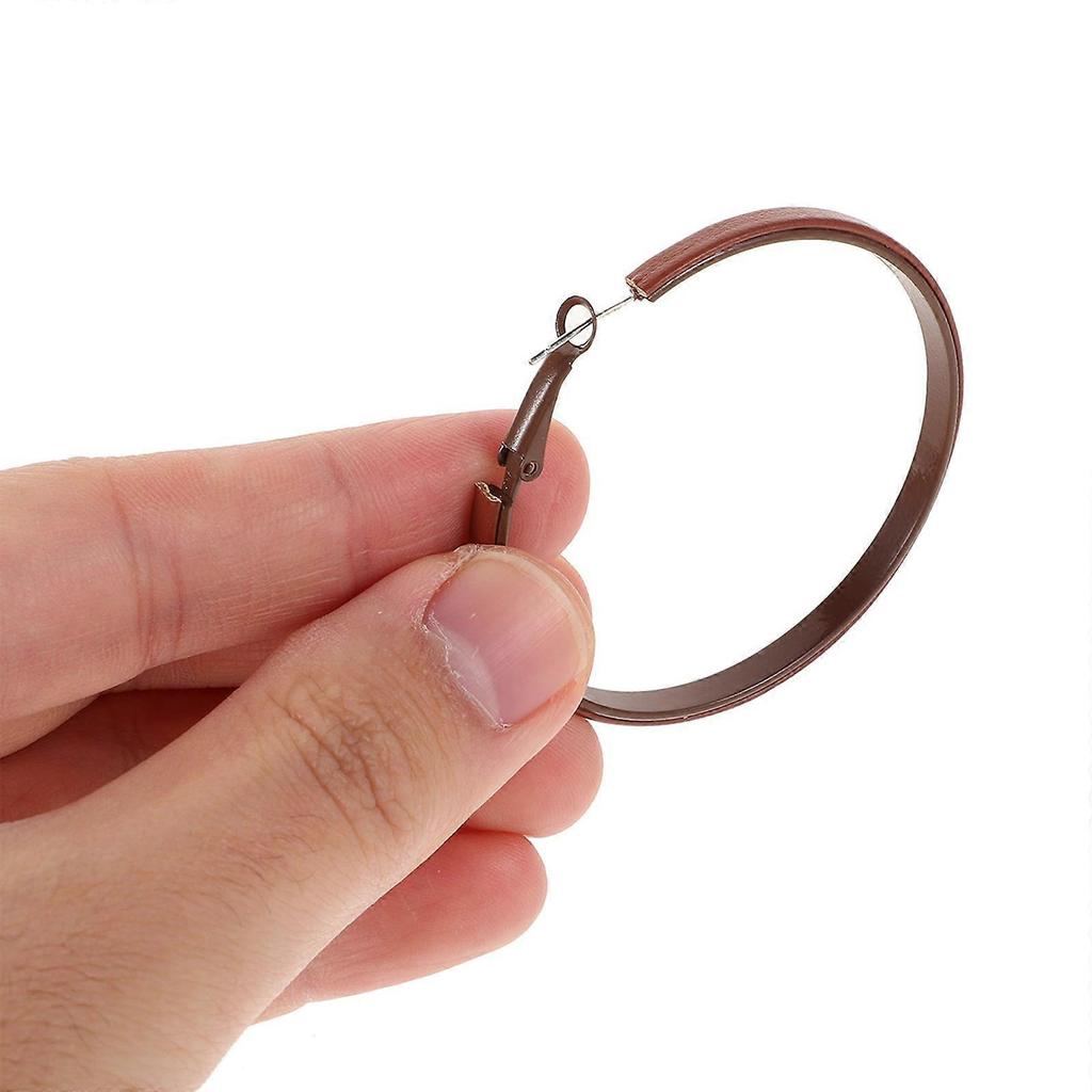 Trendy Light Brown Hoop Earrings 4 Pairs Ear Cuffs Exaggerated Design Fashion Accessory For Women Special Occasions