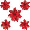 Christmas Tree Decoration 2026 Pink Balls Ornaments Glitter Poinsettia Flowers Berries Stems Snowflakes Bow Home Decor DIY Gifts