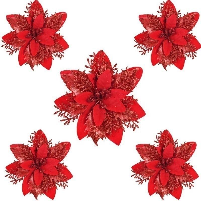 Christmas Tree Decoration 2026 Pink Balls Ornaments Glitter Poinsettia Flowers Berries Stems Snowflakes Bow Home Decor DIY Gifts