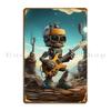 Robot Guitarist In The Desert Metal Plaque Poster Decoration Designing Classic Club Printed Tin Sign Poster