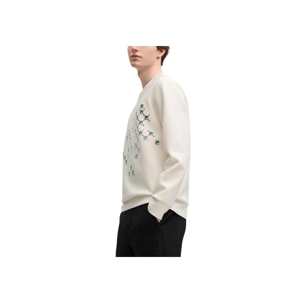 New FILA Sweatshirt Men's Heron White F11M518201F-WT