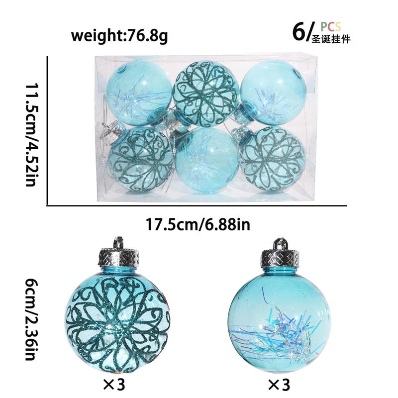 6СМ Рождественское украшение Небьющиеся рождественские шары Рождественская елка Подвесные кулоны для домашнего украшения Вечеринка Декор Новогодний подарок Навидад