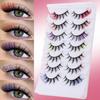 Colored Eye Tail Colored False Eyelashes 7 Pairs 3D Mink Lashes  Makeup Supplies