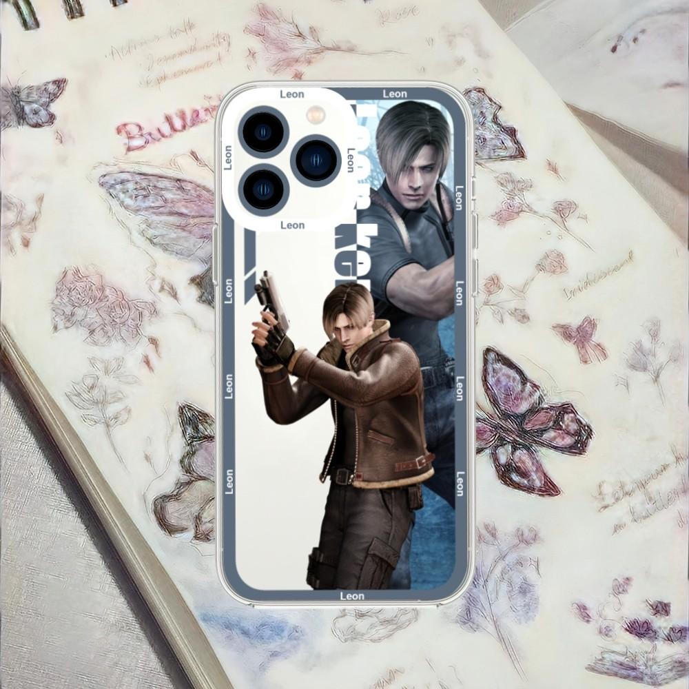 Чехол для телефона R-Resident Leon Kennedy Evil Game для iPhone 13 14 Mini 11 12 Pro Max Прозрачный корпус