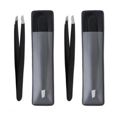 Премиальный пинцет Gentleman Precision Tip Slanted Premium, черный, 2 шт.