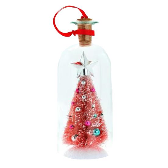 Сообщение в бутылке на елку, записываемое голосом, елочное украшение с воспроизведением, пробка, заснеженная сцена в бутылке, рождественские подарки для сувениров на вечеринку