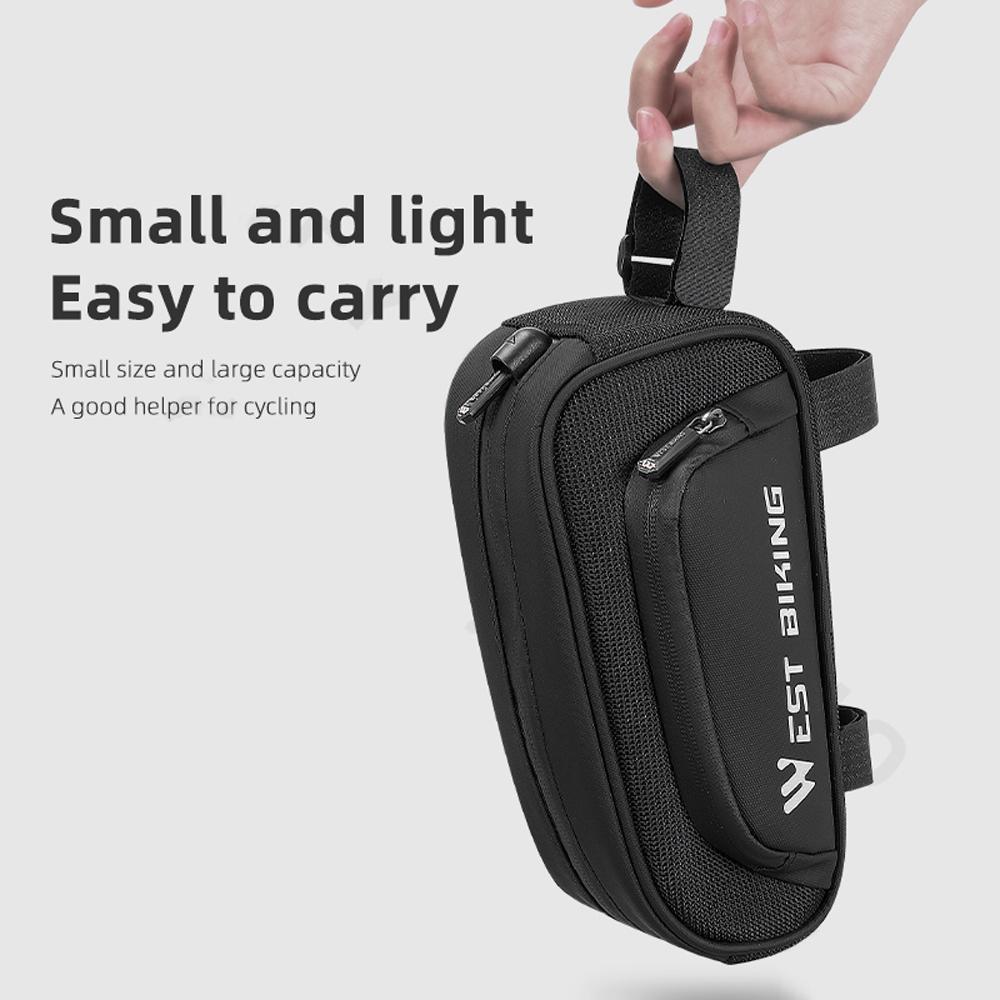 1,5 л Сумка для велосипеда Сумка с передней трубкой на раму велосипеда Сумка на переднюю раму велосипеда Водонепроницаемая гладкая молния Велосипедный спорт