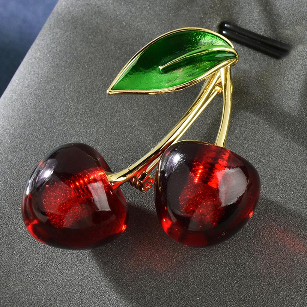 Pastoral Cherry Brooch Pin Metal Fashion Accessory Delicate Brooch Suitable for Women Upgrading Elegances and Delicate