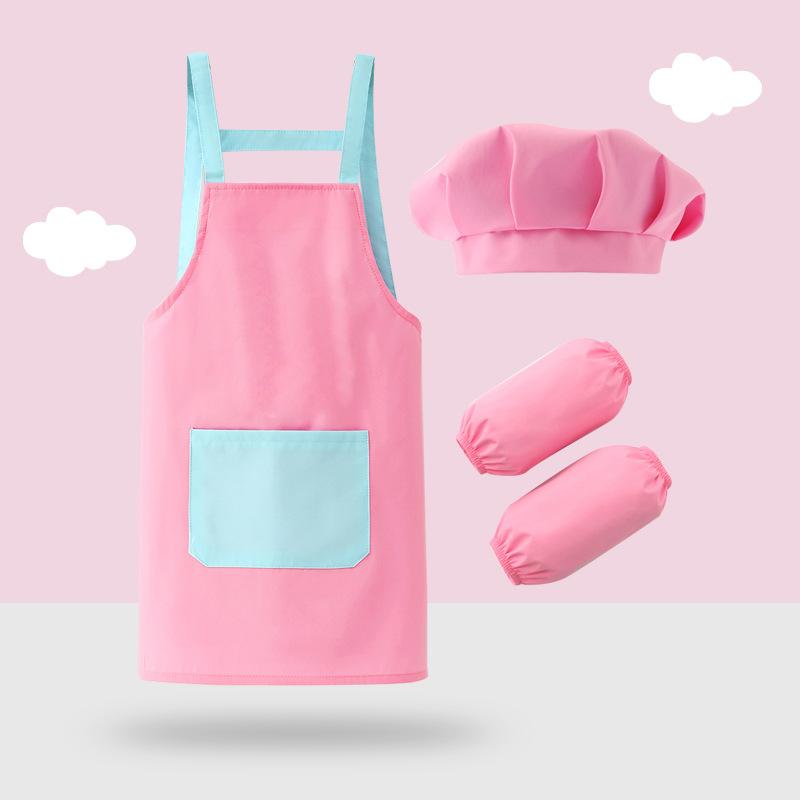 Детский фартук для мальчиков и девочек, кухонные фартуки с рукавом-шляпой, водонепроницаемые фартуки для рисования, художественный халат для детей, одежда для рисования и готовки