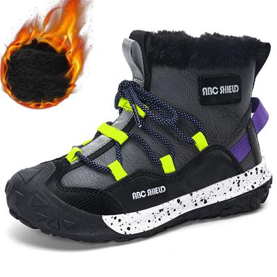 Утолщенные детские ботинки, нескользящие, теплые, средние, зимние ботинки из хлопка для мальчиков и девочек