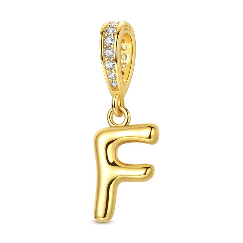 925 Silver Golden Series Charms Bead with CZ Zircon Whale Butterfly Sun Pendant for DIY Fashion Jewelry Bracelet