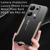 Для POCO M6 PRO 4G Чехол Роскошный металлический противоударный противоударный чехол с лазерной резьбой из алюминиевого сплава для Xiaomi POCO M6 PRO 4G Защитный матовый чехол для камеры