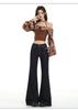 Romon Spring and Autumn Women's Jeans Danny Deep Blue Micro Pull up Pants