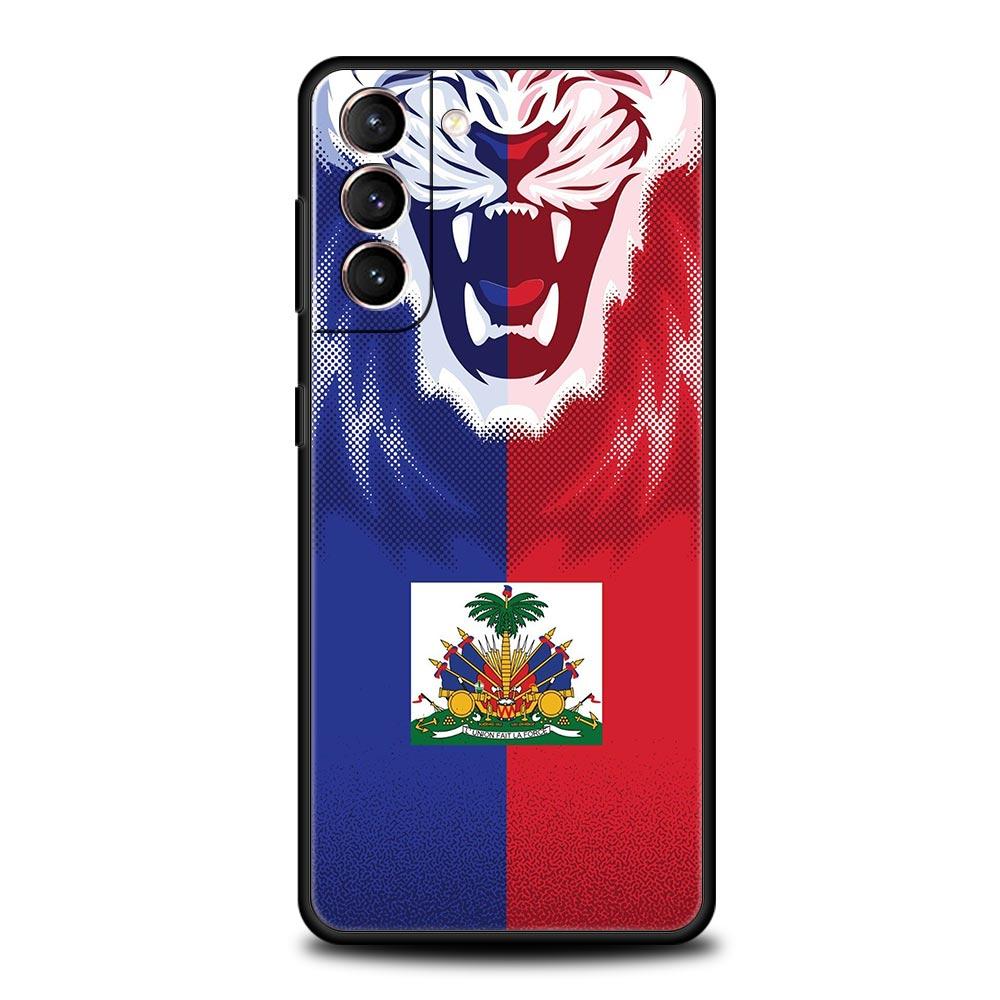 shipping Haiti Flag Soft Phone Case For Samsung Galaxy S25 Edge S24 Plus S23 FE S22 S21 S20 Ultra 5G S10 Black Protect Cover