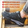 Рабочая защитная обувь с изоляцией 6 кВ, мужские неразрушимые защитные ботинки от ударов и проколов, рабочие кроссовки